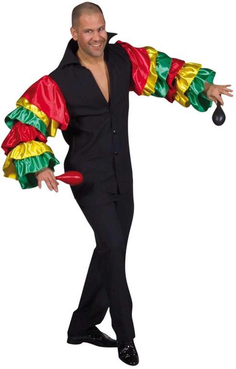 Brazilie & Samba Kostuum | Losse Heupen Samba Shirt Man | Medium | Carnaval kostuum | Verkleedkleding